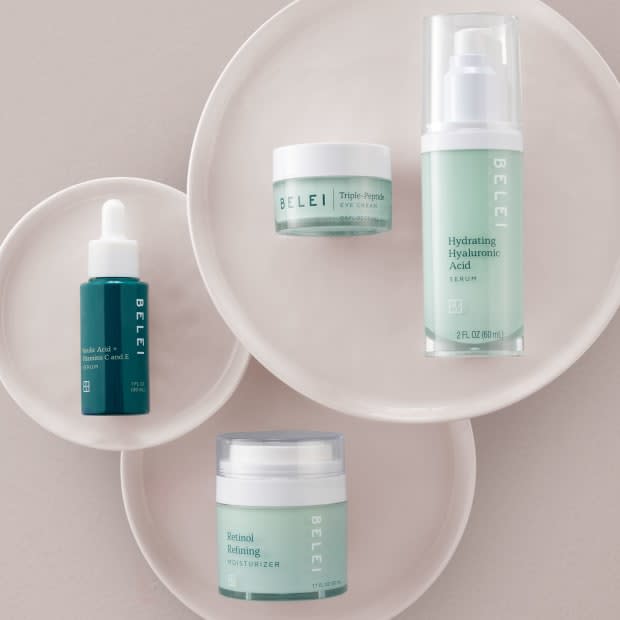 Products from Amazon's new Belei skin-care range. Photo: Courtesy of Amazon