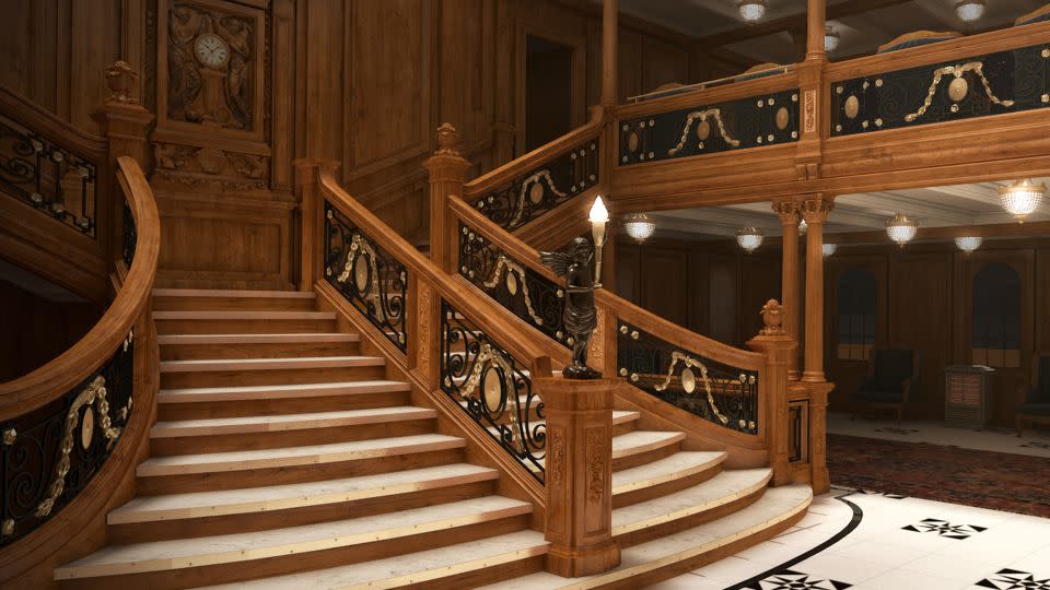 The replica of the doomed cruise liner will feature a grand staircase, according to plans seen in an animation. - Courtesy Blue Star Line