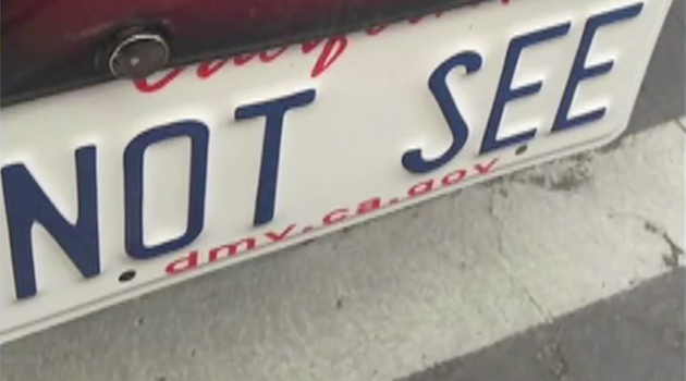 The number plate at the heart of the controversy. Photo: KGTV