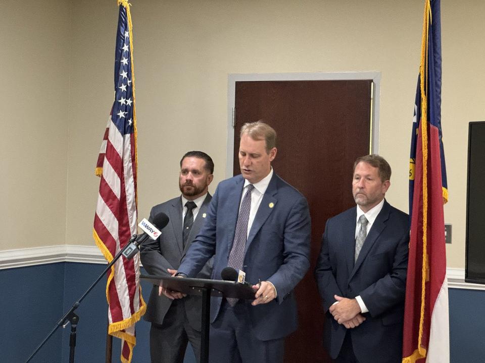 District Attorney Ben David, Assistant District Attorney Jason Smith, and State Bureau of Investigation Agent Anthony Sampogna held a press conference Friday morning to discuss details of an investigation into a fatal officer-involved shooting in June, 2024.