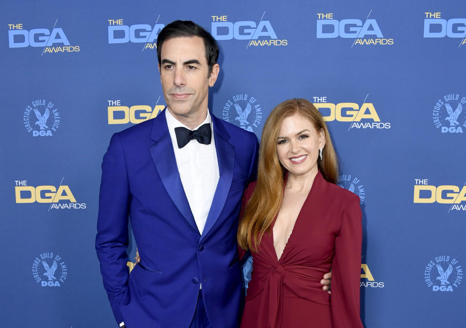 Sacha Baron Cohen and Isla Fisher&nbsp;are the parents of Olive, Elula and Montgomery. (Photo: Frazer Harrison via Getty Images)