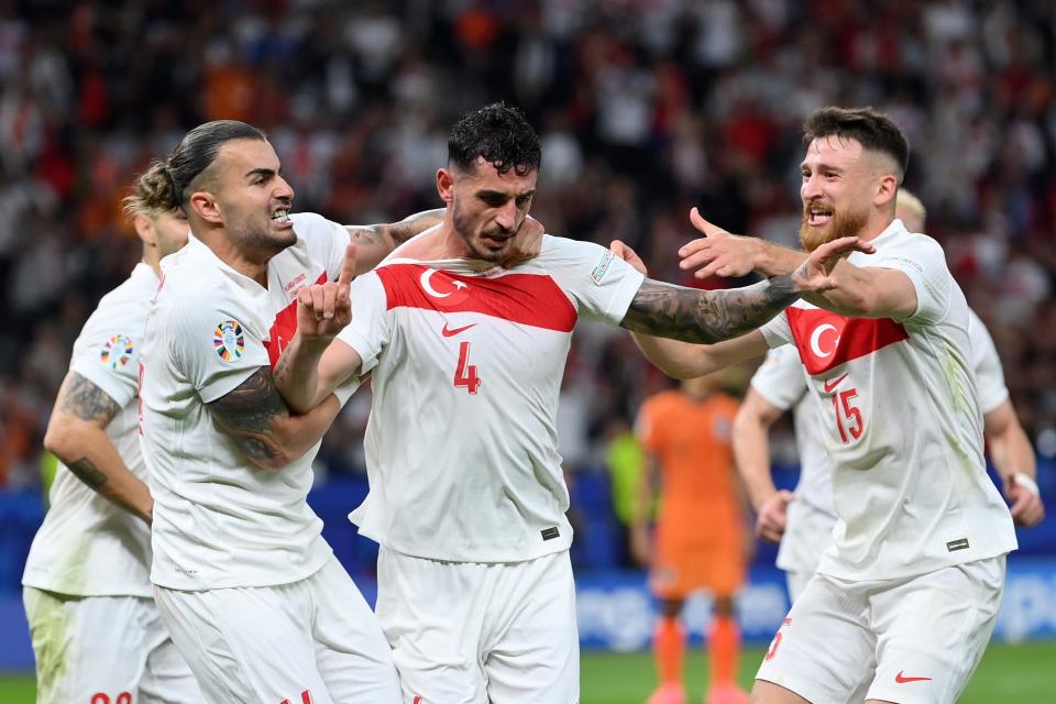 Akaydin celebrates scoring against Netherlands (Getty Images)