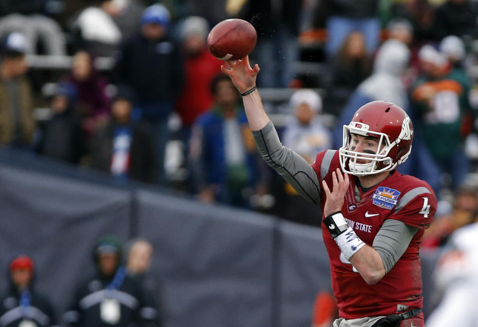 Washington State quarterback Luke Falk. (AP Photo/Andres Leighton)