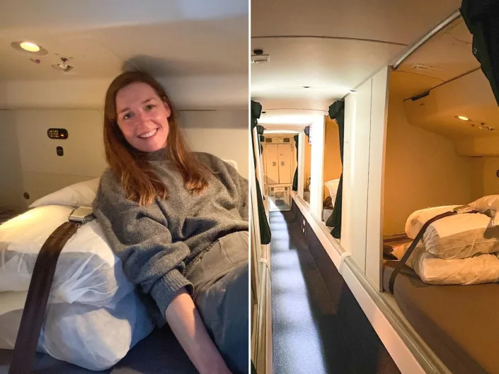 Insider's author explored the hidden room where Air New Zealand flight attendants rest on long-haul flights on Boeing 777-300ERs.