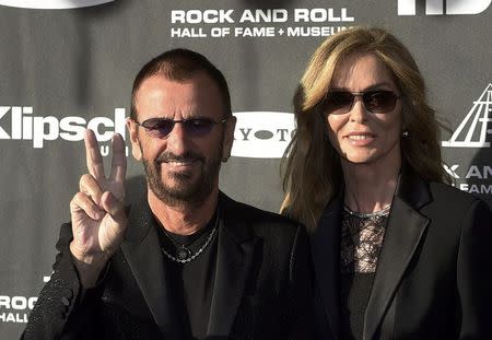 Musician Ringo Starr and his wife Barbara Bach arrive for the 2015 Rock and Roll Hall of Fame Induction Ceremony in Cleveland, Ohio April 18, 2015. REUTERS/Aaron Josefczyk