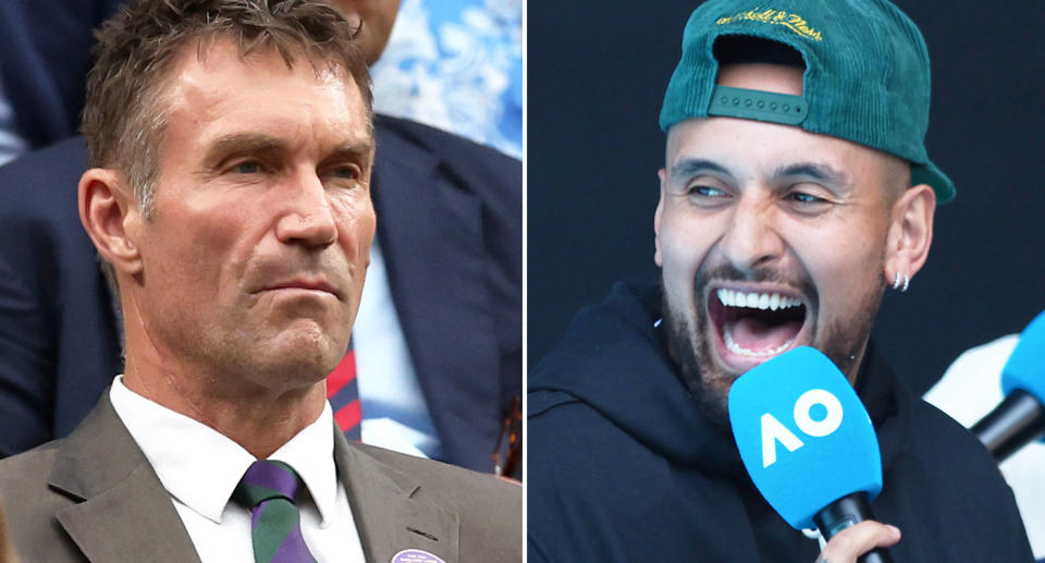 On the left is Aussie tennis great Pat Cash and Nick Kyrgios on right.