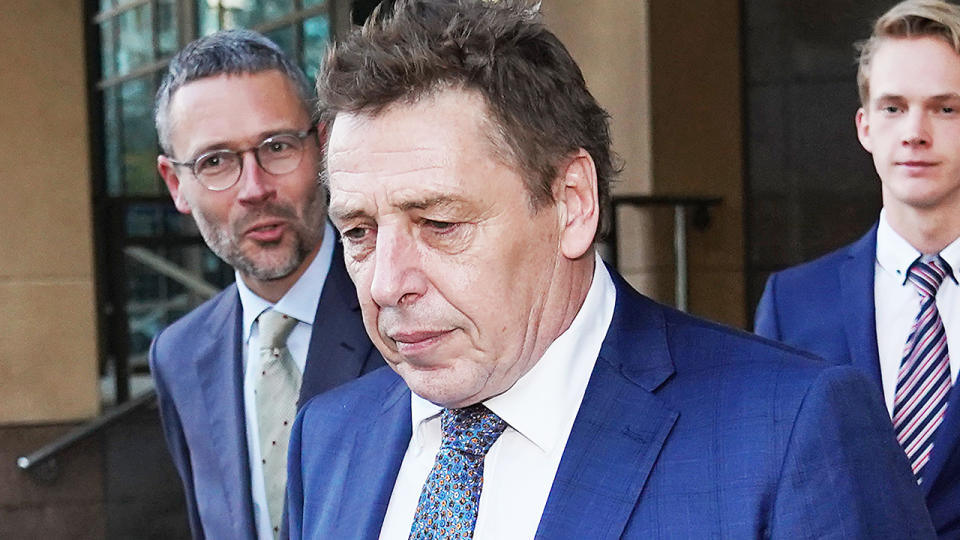 Former AFL coach Mark Thompson is pictured leaving court in 2019.