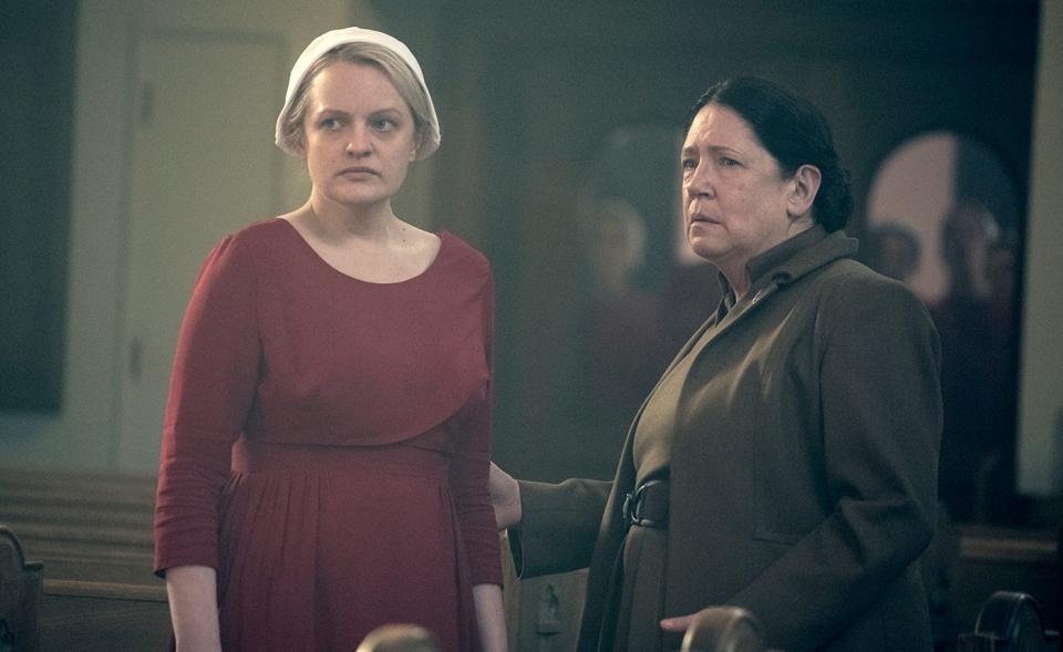 Ann Dowd, right, with Elisabeth Moss in "The Handmaid's Tale."