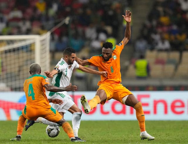 Riyad Mahrez (centre) is being given time off following the Africa Cup of Nations