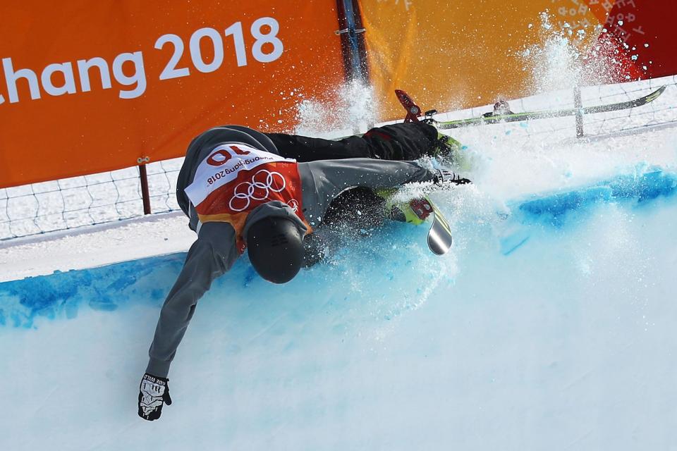 Winter Olympics painful crash, Joel Gisler