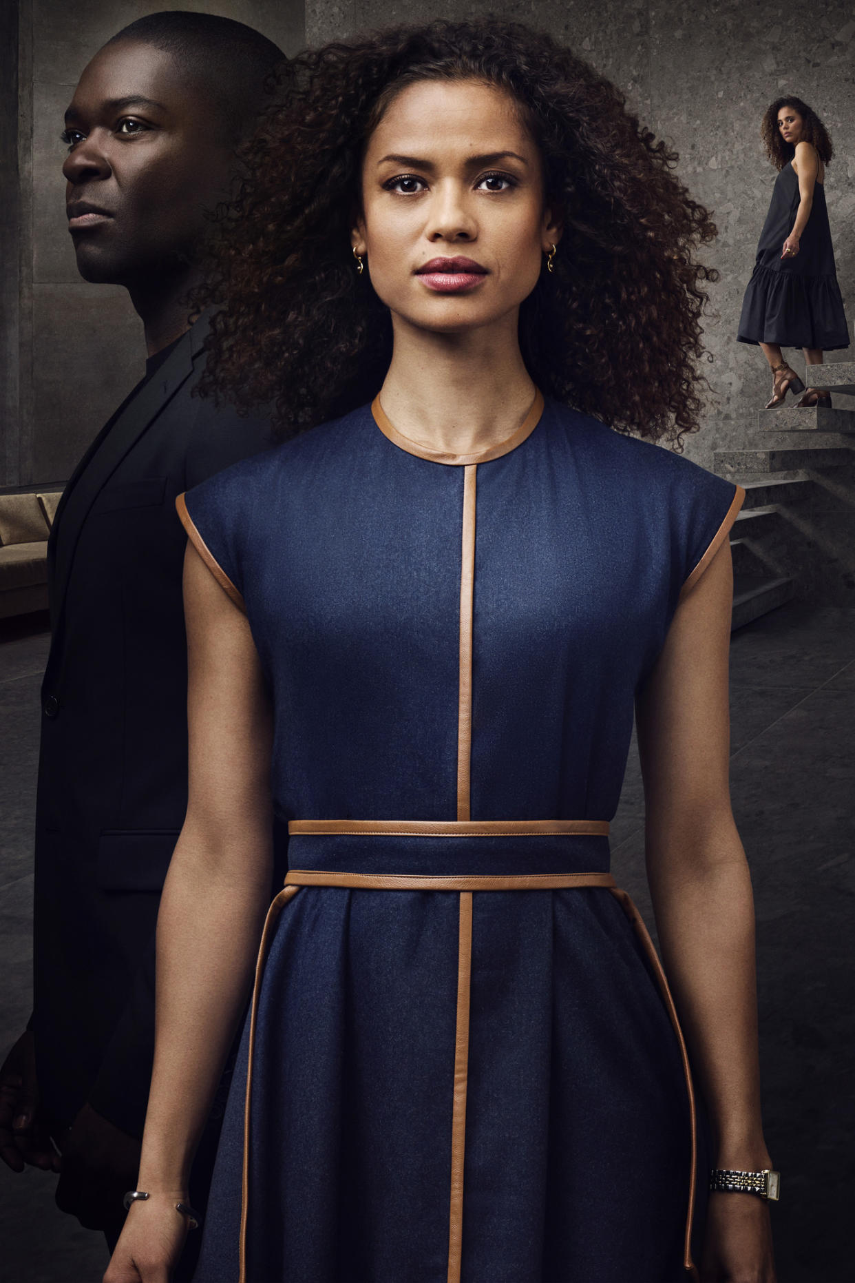 WARNING: Embargoed for publication until 00:00:01 on 23/11/2021 - Programme Name: The Girl Before - TX: n/a - Episode: n/a (No. n/a) - Picture Shows:  Edward (DAVID OYELOWO), Jane (GUGU MBATHA-RAW), Emma (JESSICA PLUMMER) - (C) 42/HBO/BBC - Photographer: Jason Bell