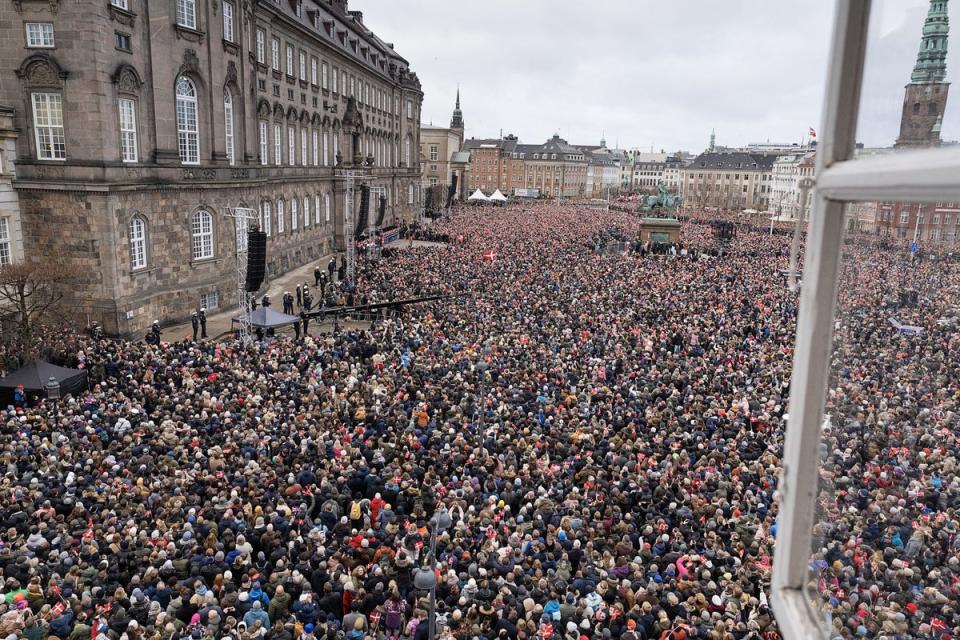 Thousands of Danes gather to greet their new monarchs (Ritzau Scanpix / AFP via Getty Images)