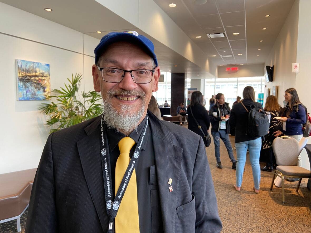 Patrick Michell, former chief of Kanaka Bar First Nation in B.C., said his community used green energy to become self-sufficient in its water and food production. (Aidan Cox/CBC - image credit)