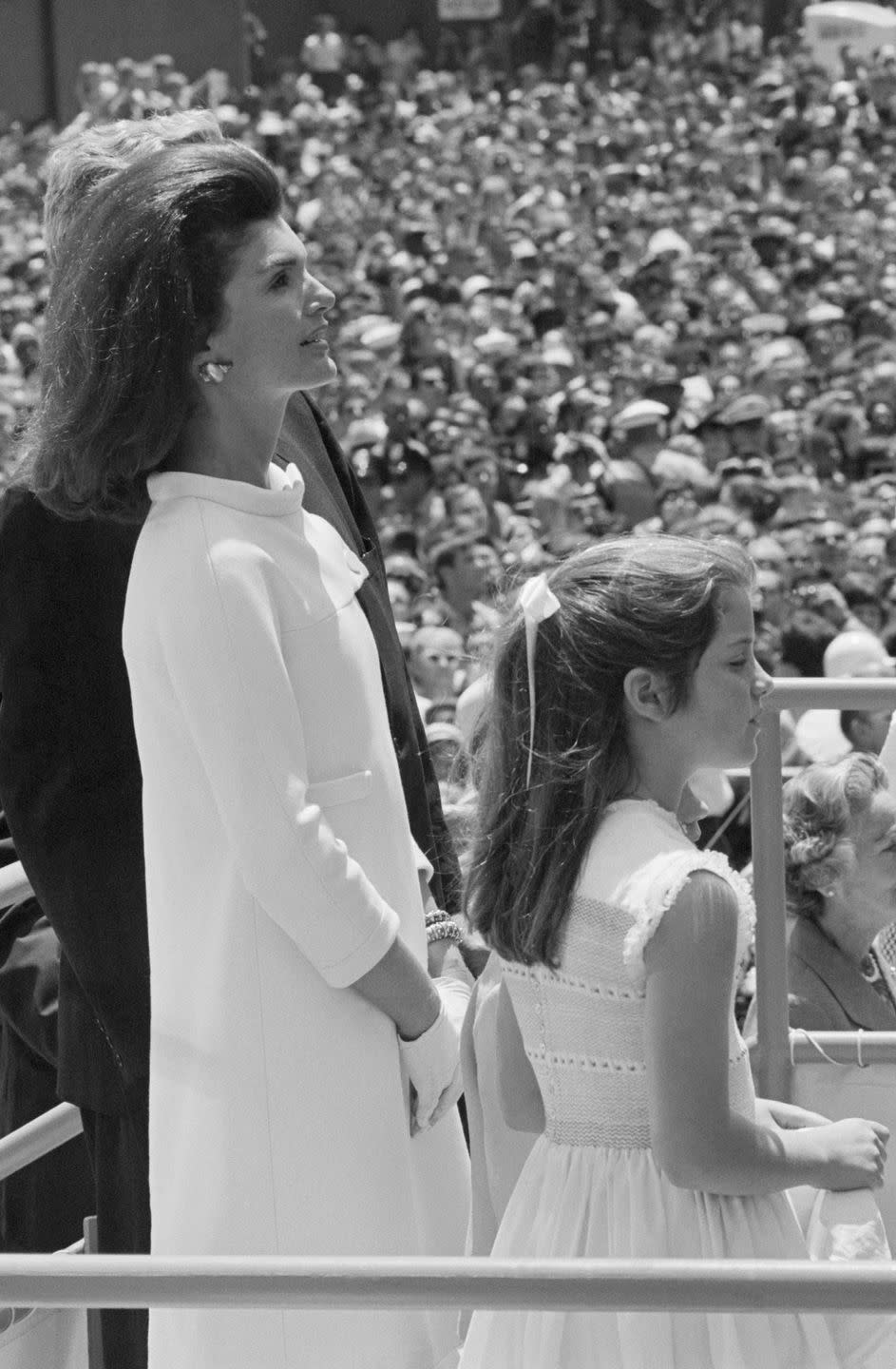 <p>Caroline christens the U.S. Navy aircraft carrier USS John F. Kennedy.</p>