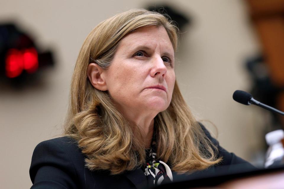 PHOTO: Liz Magill, President of University of Pennsylvania, testifies before the House Education and Workforce Committee at the Rayburn House Office Building on December 05, 2023 in Washington, DC. (Kevin Dietsch/Getty Images)