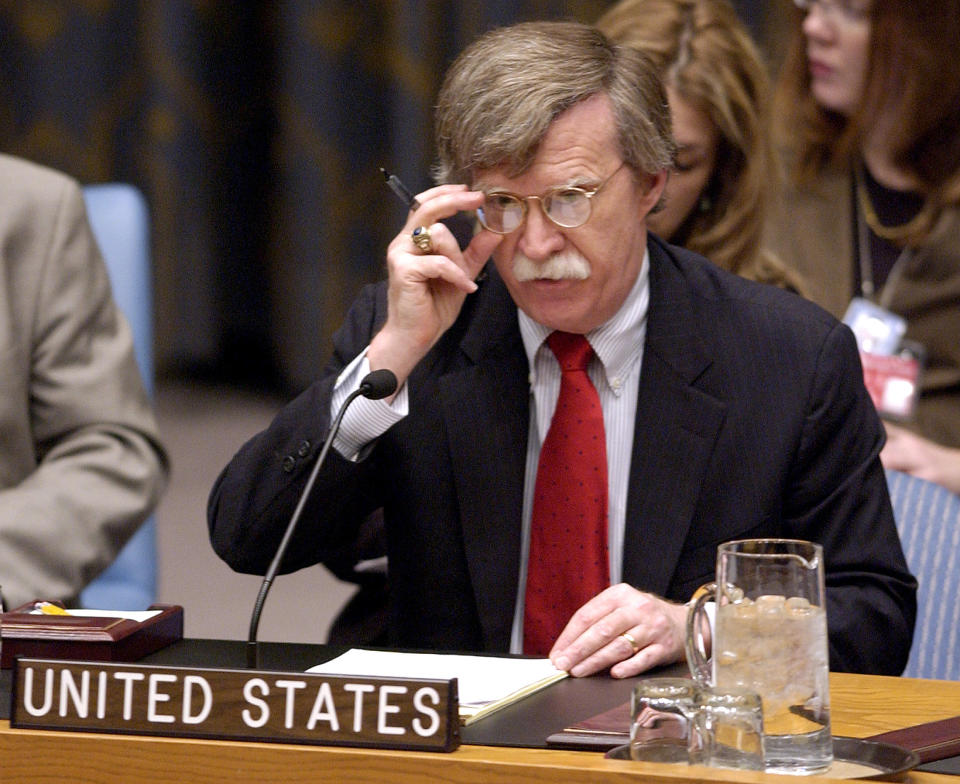 U.S. Ambassador to the United Nations John Bolton speaks during a meeting of the U.N. Security Council about the situation in Iraq, at the U.N. headquarters in New York on March 15, 2006. (Photo: Chip East/Reuters)