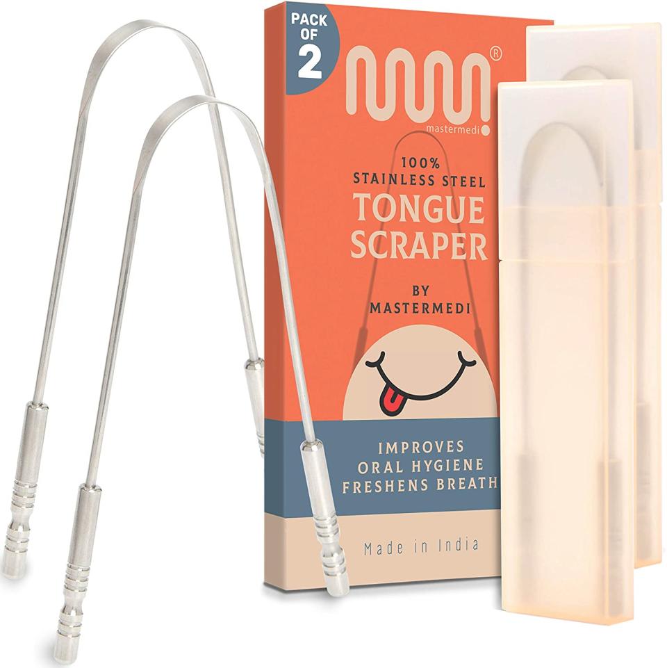 Tongue Scraper with Travel Case - 2 Pack. Image via Amazon.