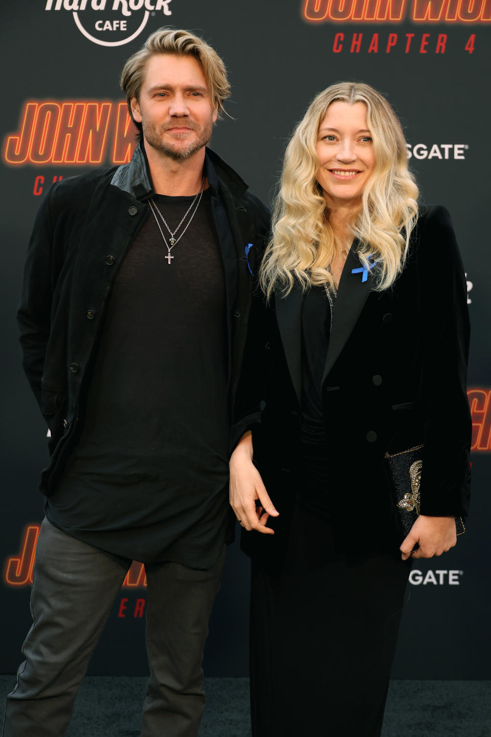 HOLLYWOOD, CALIFORNIA - MARCH 20:  (L-R) Chad Michael Murray and Sarah Roemer attend the Premiere Of Lionsgate's "John Wick: Chapter 4" at TCL Chinese Theatre on March 20, 2023 in Hollywood, California. (Photo by Kayla Oaddams/WireImage)