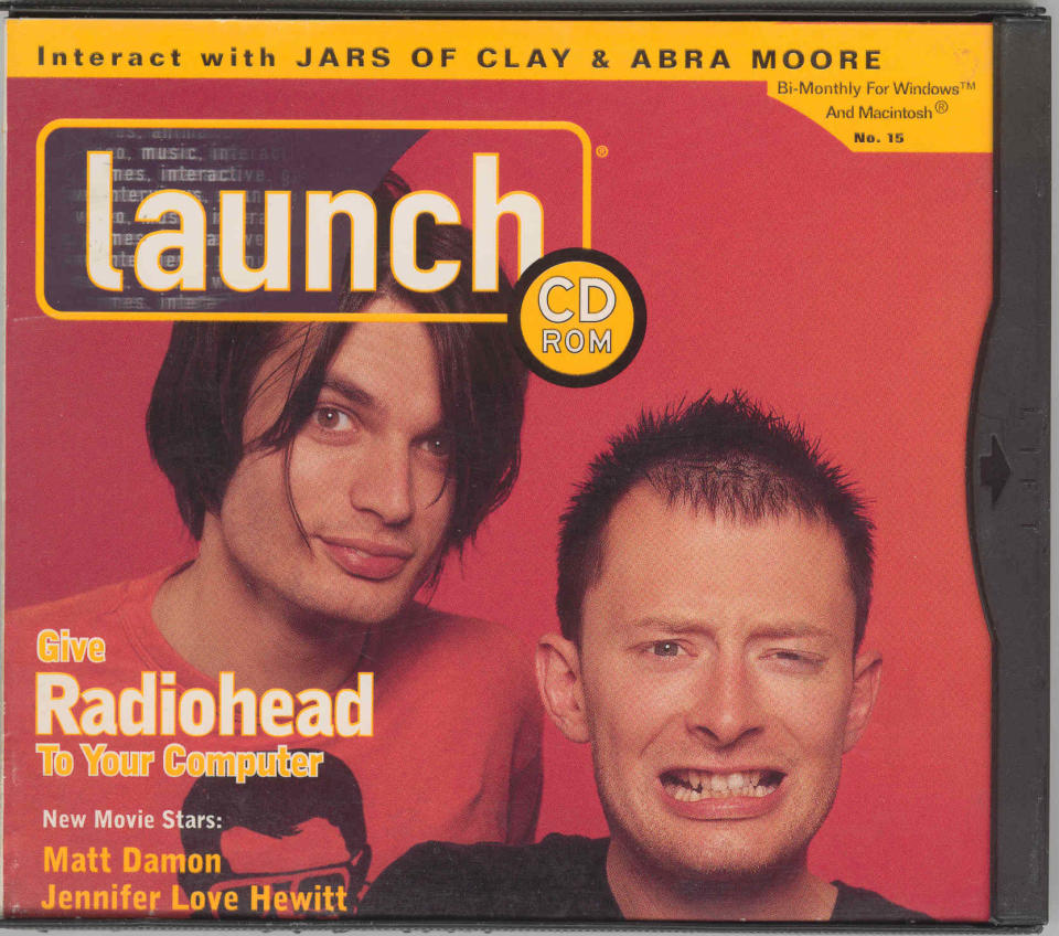 Radiohead on the cover of LAUNCH, 1997