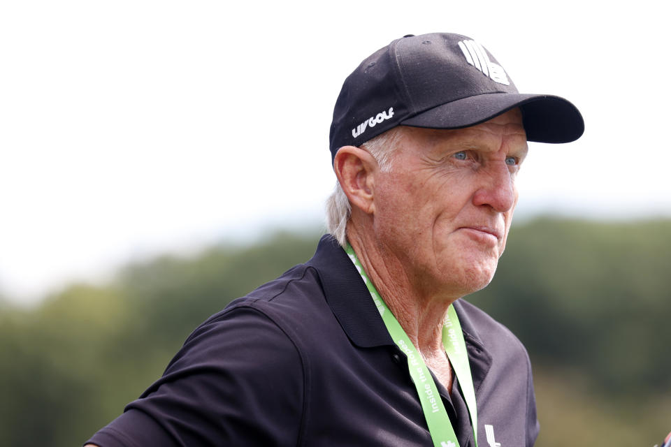 Greg Norman, LIV CEO, is angling to get world ranking points for his tour.  (Brian Spurlock/Icon Sportswire via Getty Images)