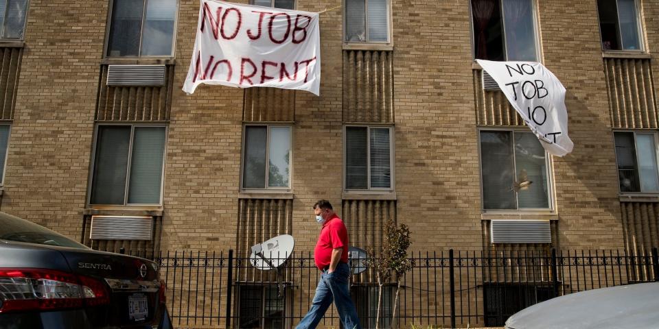 no job no rent coronavirus economic recession job loss eviction housing crisis