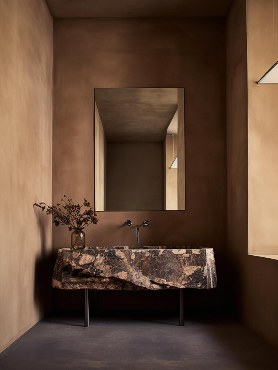 terracotta limewash bathroom