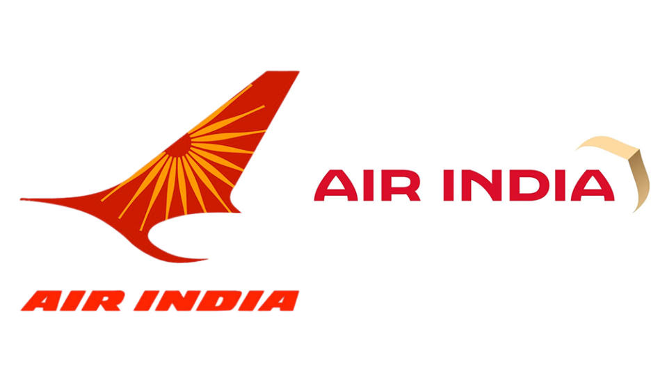 The old Air India logo and new Air India logo