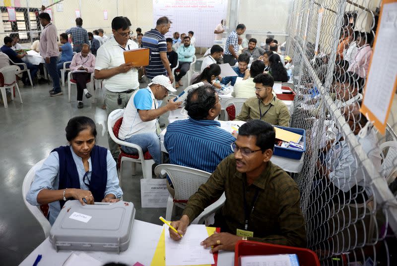 Vote counting for India's general election, in Ahmedabad