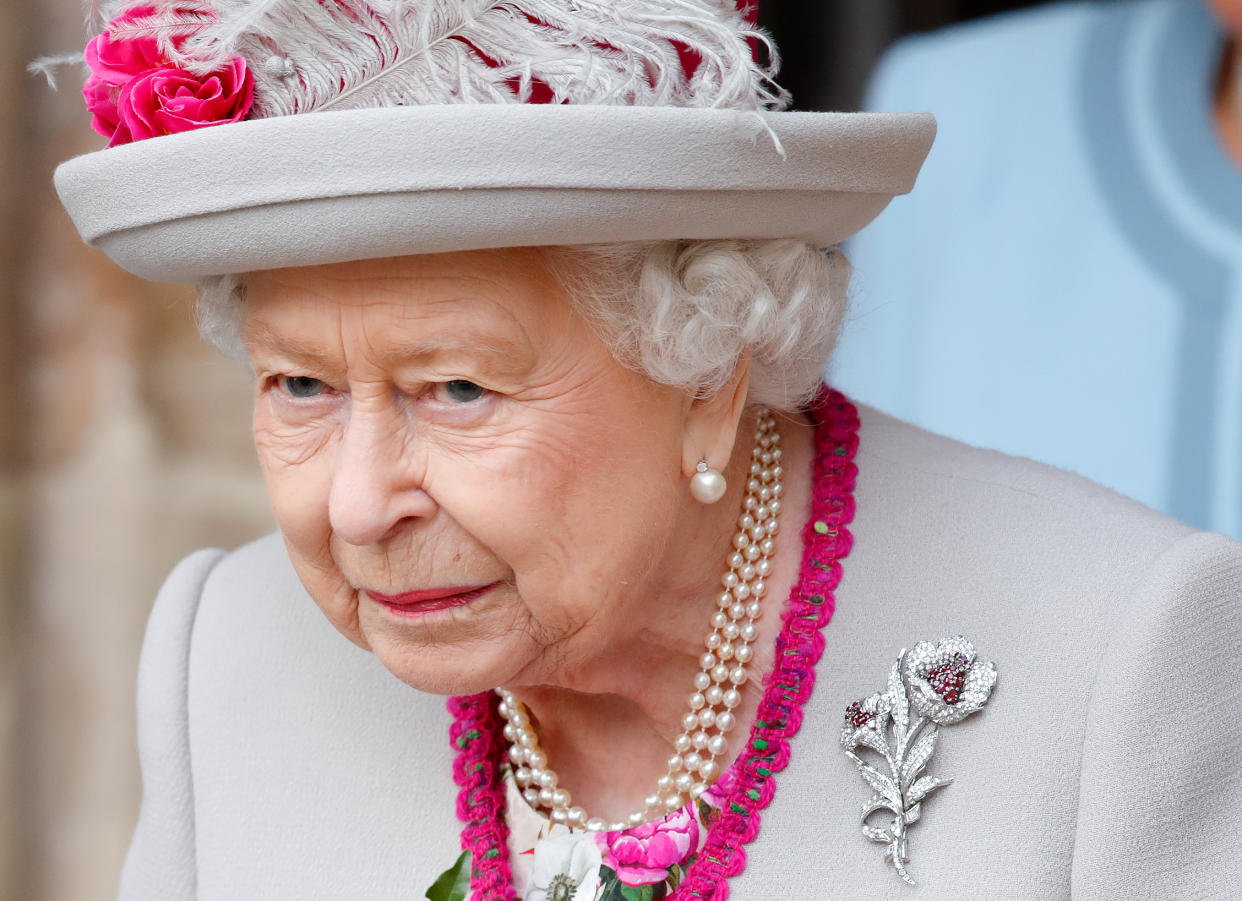 LONDON, UNITED KINGDOM - OCTOBER 15: (EMBARGOED FOR PUBLICATION IN UK NEWSPAPERS UNTIL 24 HOURS AFTER CREATE DATE AND TIME) Queen Elizabeth II attends a service marking the 750th anniversary of Westminster Abbey on October 15, 2019 in London, England. The service at Westminster Abbey marks 750 years since Edward the Confessor's original church was rebuilt under the reign of King Henry III. The new Gothic Abbey was consecrated on October 13, 1269. (Photo by Max Mumby/Indigo/Getty Images)