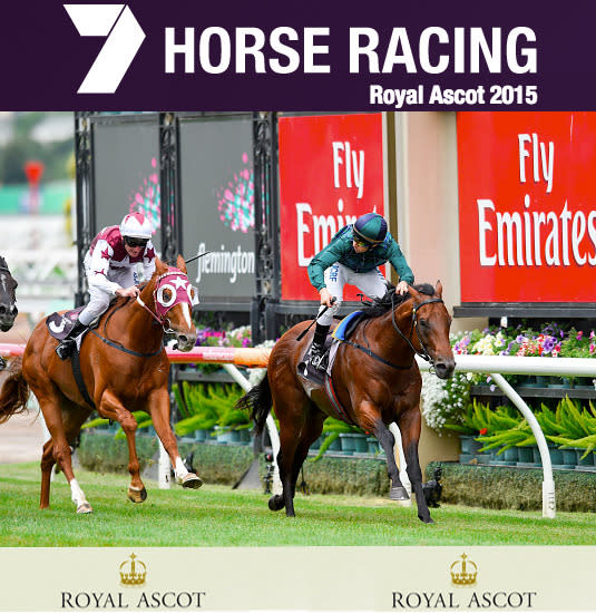 Brett Prebble riding Wandjina winning from Douglas Whyte riding Alpine Eagle and Brad Rawiller riding Stratum Star (ctr) in Race 7, the Australian Guineas during Australian Guineas Day at Flemington Racecourse on March 7, 2015 in Melbourne, Australia.