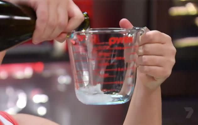 Has Josh's uselessness driven Amy to drink? Source: Channel Seven