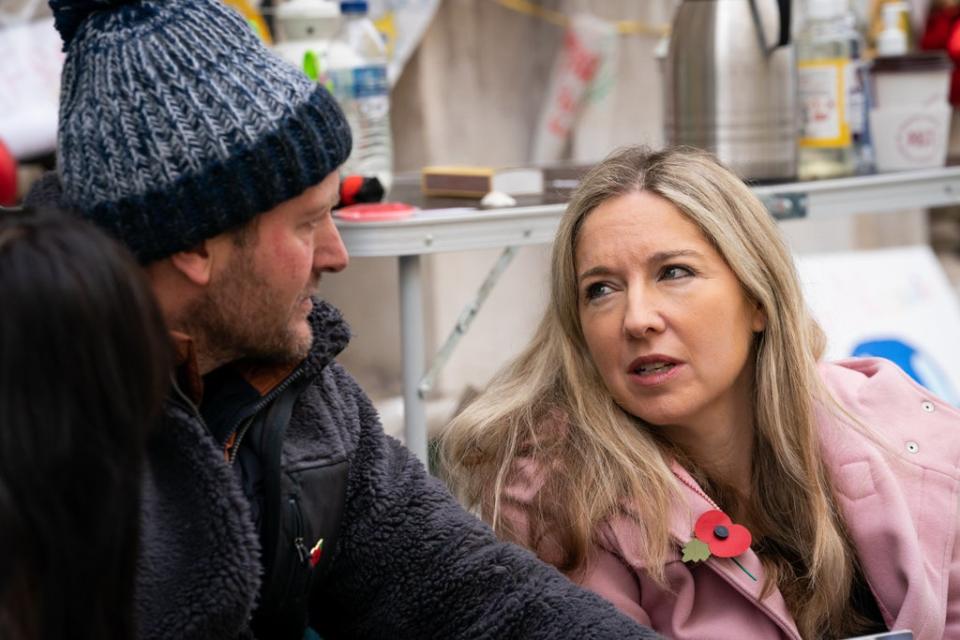 Broadcaster Victoria Coren Mitchell talks to Mr Ratcliffe (PA Wire)