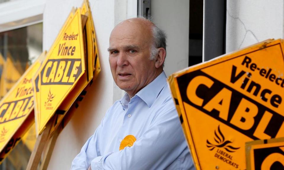 Vince Cable during the 2015 election campaign