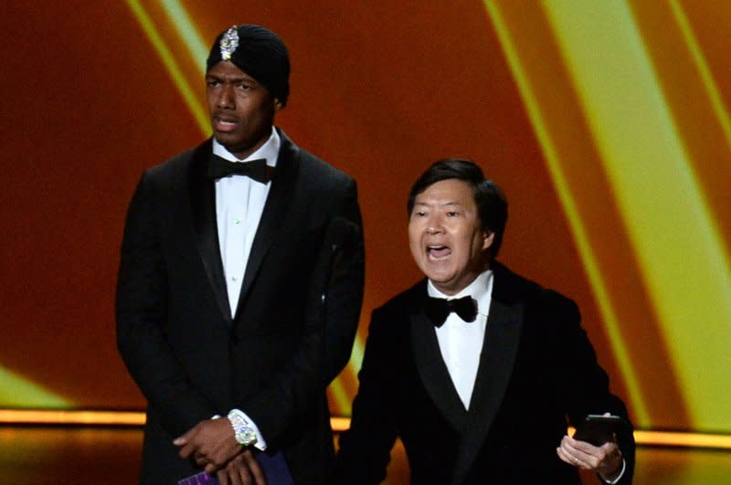 Nick Cannon (L) and Ken Jeong onstage during the 71st annual Primetime Emmy Awards at the Microsoft Theater in downtown Los Angeles in 2019. File Photo by Jim Ruymen/UPI