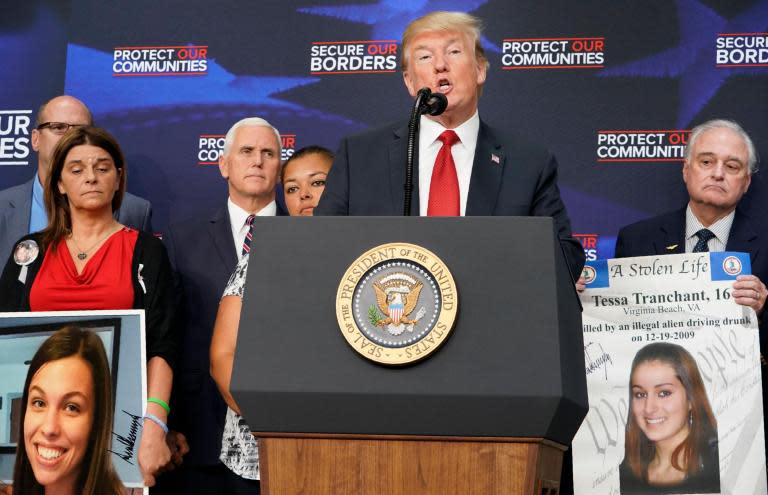 Trump defends hardline immigration stance by spotlighting 'permanent' separation of victims of 'illegal alien crime'