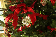 <p>Ornaments on a Christmas tree at the White House during a press preview of the 2017 holiday decorations Nov. 27, 2017 in Washington, D.C. (Photo: Alex Wong/Getty Images) </p>