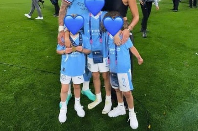 Annie Kilner with Kyle Walker and sons