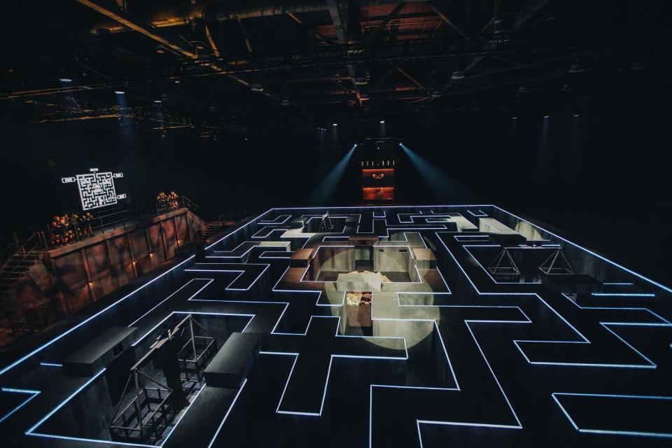 View from above of "Physical: 100 Season 2 — Underground" set.