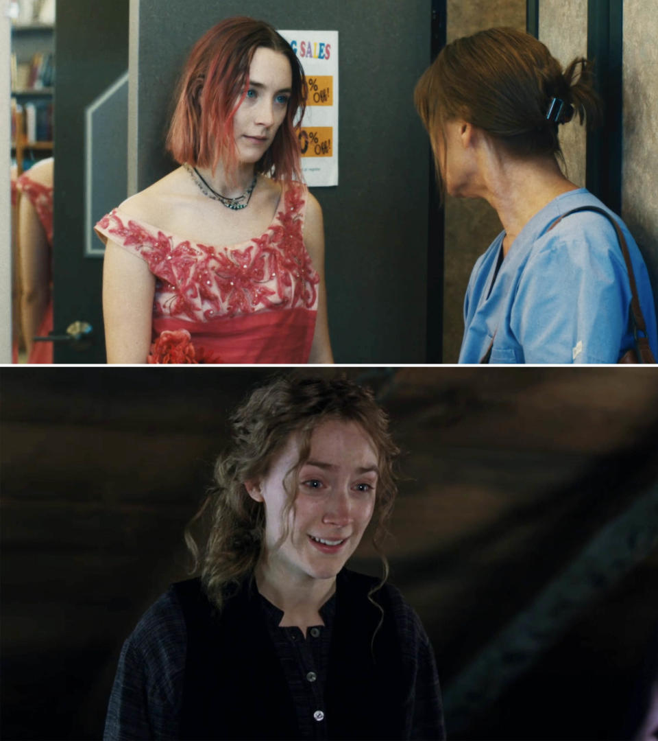 Close-up of Saoirse Ronan in the movies