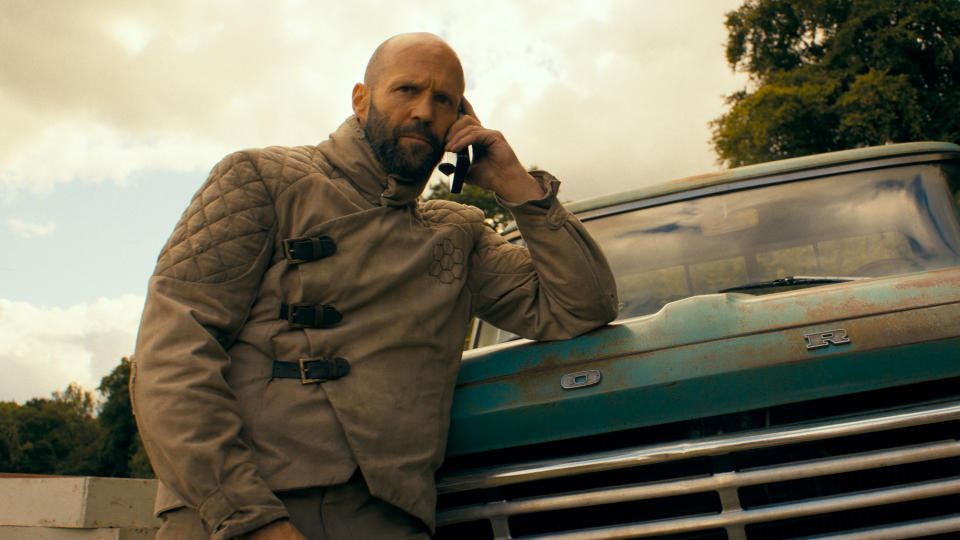 Jason Statham and David Ayer look set for a fruitful working relationship after The Beekeeper. (Sky Cinema/Amazon MGM Studios)