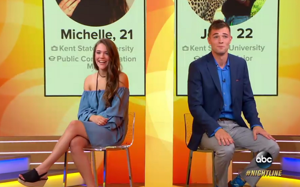 Tinder couple Josh Avsec Michelle Arendas - Credit: ABC / Good Morning America 