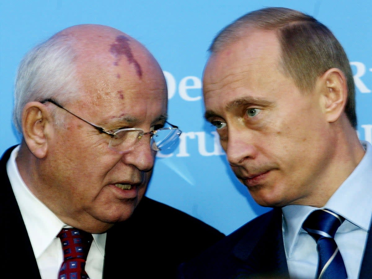 Mikhail Gorbachev and Vladimir Putin  (Copyright 2004 The Associated Press. All rights reserved)