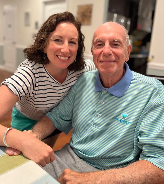 The author and her dad, Rocco, at his memory care facility on Father's Day 2023.