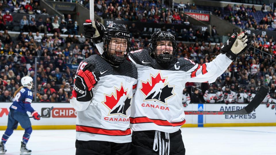 Canada blew out the United States 5-0 to complete a reverse sweep and take home the 2022-23 Rivalry Series. (Getty Images)