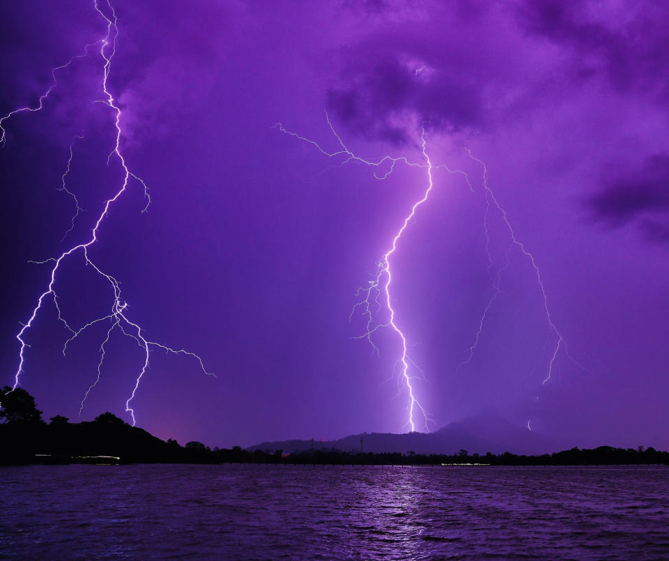 Lightnings: This image capture intense lightning strikes over Hpa-An, Kayin, Myanmar