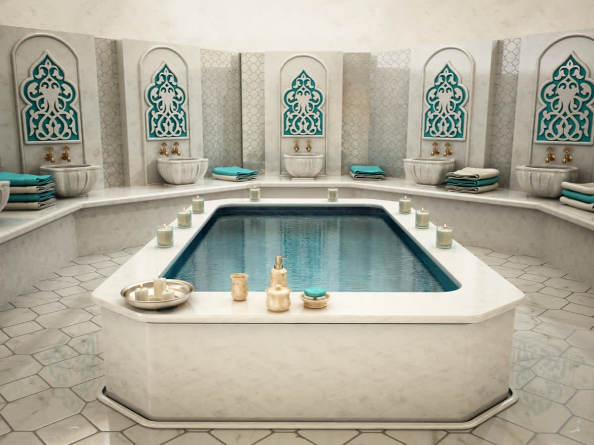 The traditional Turkish bath treatment, a hammam, involves hot steam rooms and cold plunge pools (Getty Images)