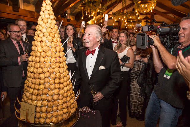 <p>Huge Galdones</p> Jacques Pépin is surprised with a massive croquembouche at a celebration of his 80th birthday