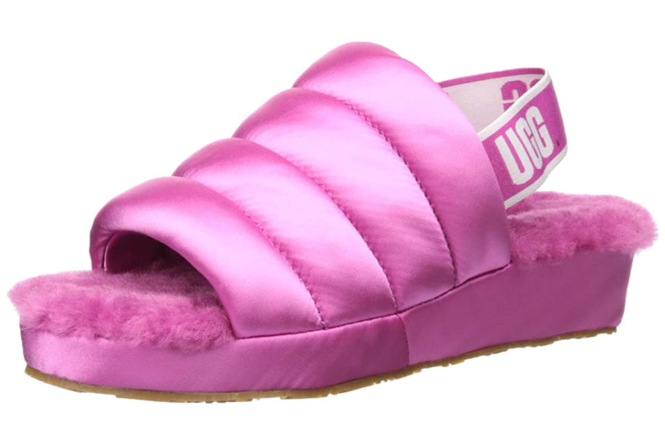 ugg, puff yeah, pink, slides