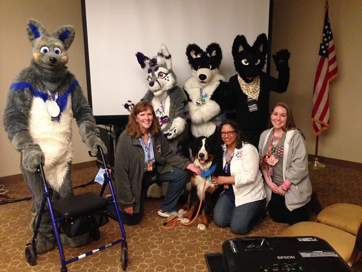 Cheryl Wassus believed she was attending a pet event. Instead, she crashed a furry convention.<br>(Photo: Cheryl Wassus)