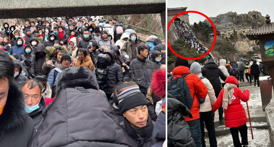 Crowds of tourist common prior to the pandemic have returned. Source: Weibo